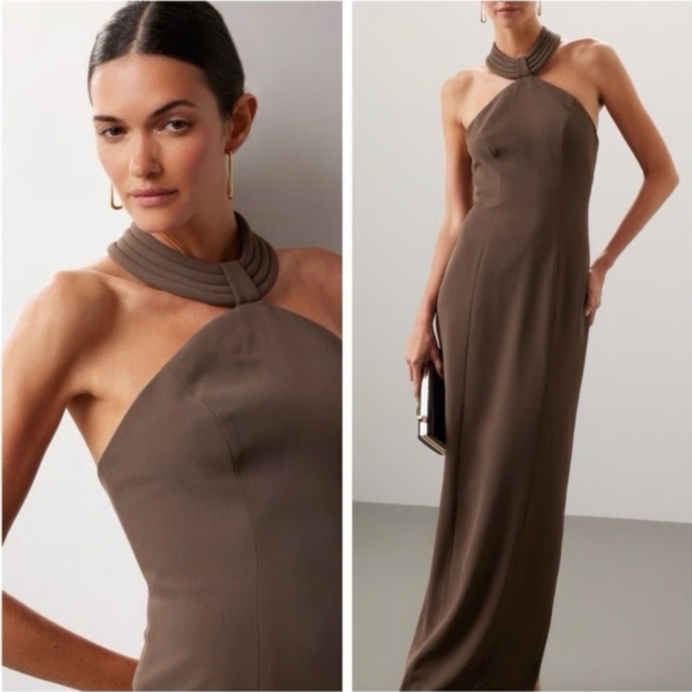 Ronny Kobo Collection Strapless Brown Dress